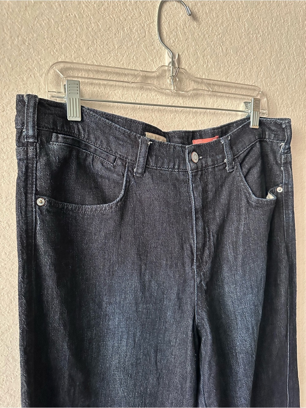 Pilcro Dark Indigo Wide Leg Jeans - Picture 2 of 6